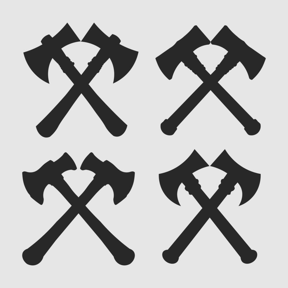 Axe Silhouette, Axe camping elements Silhouette vector