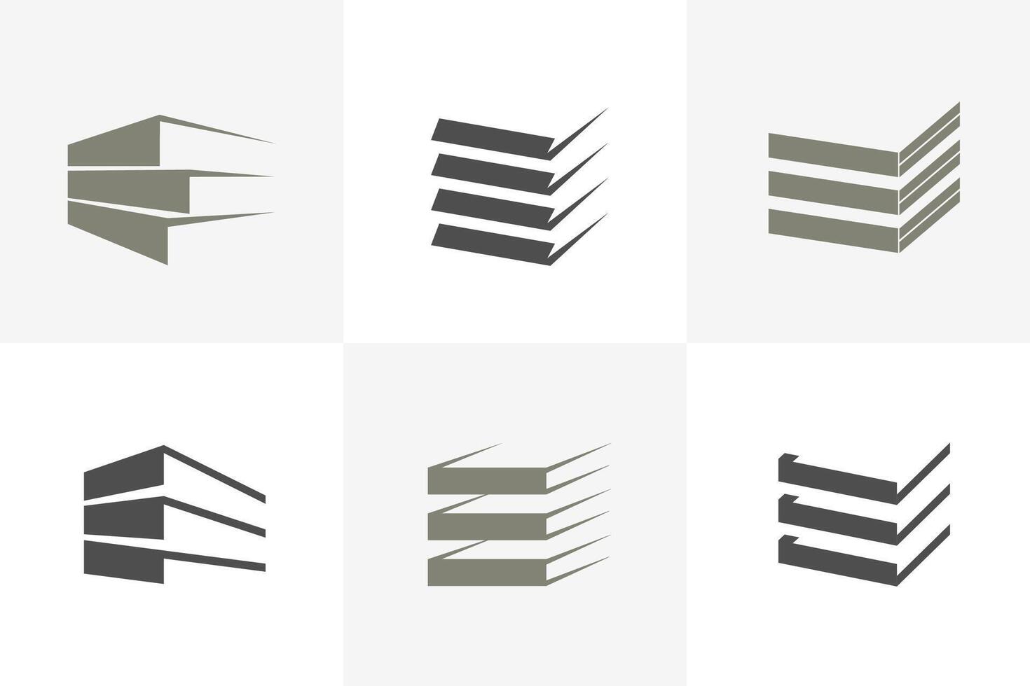 Layers icon logo background set board paper isolated . vector