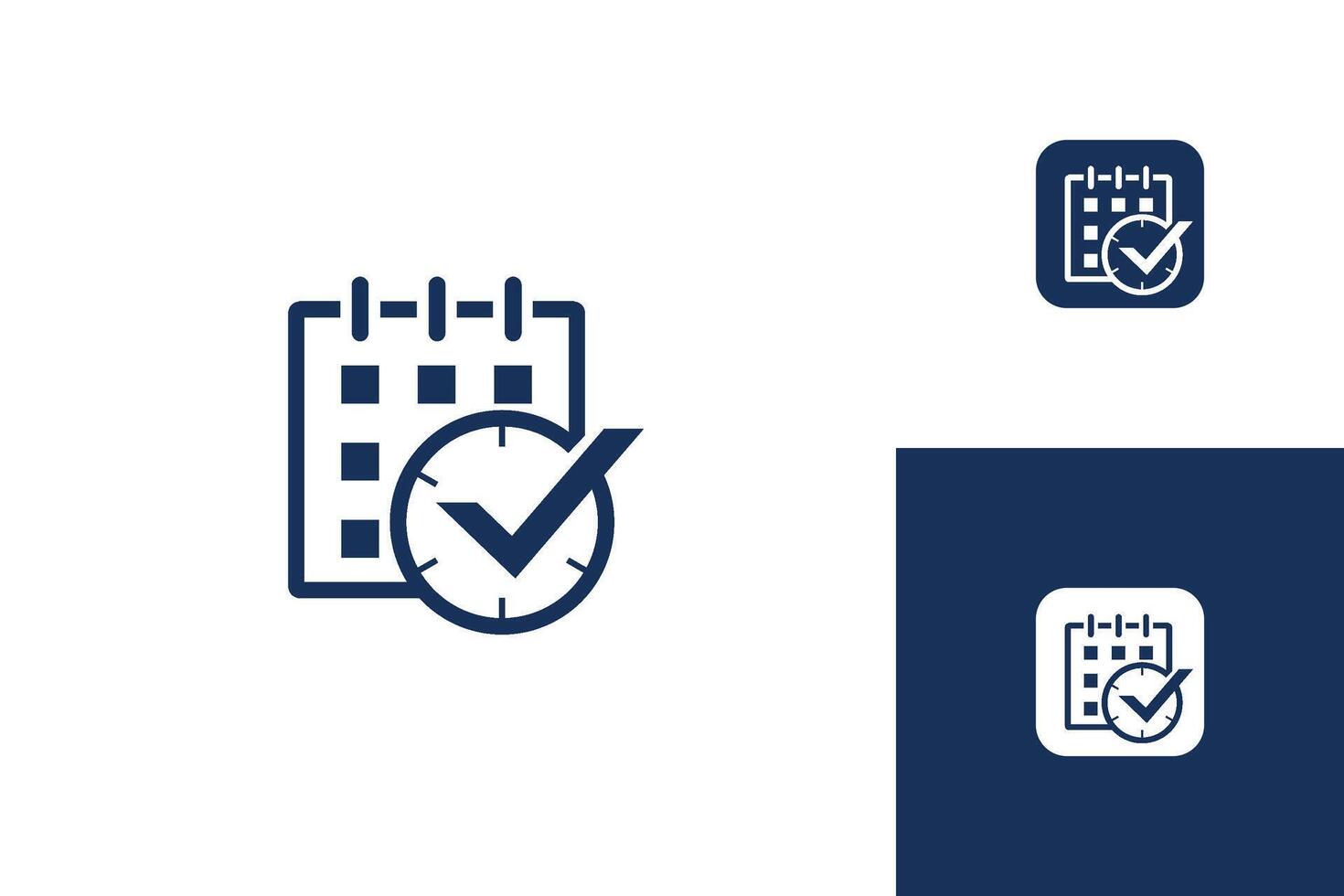 Calender with check mark tick time icon date schedule . vector