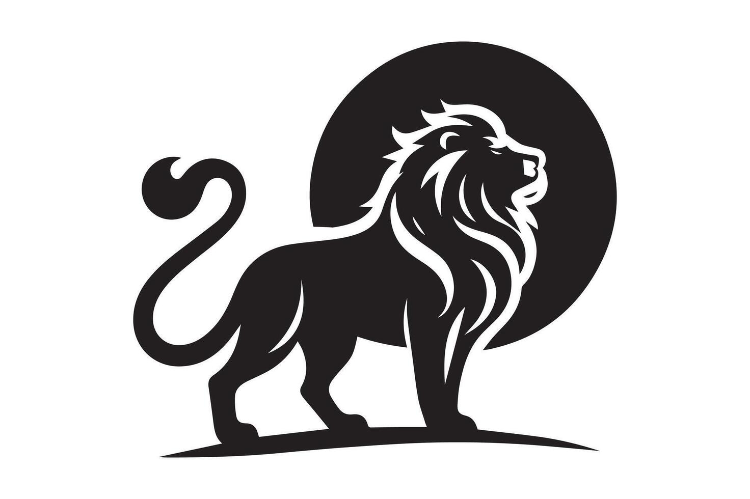 Lion illustration, simple Art style vector
