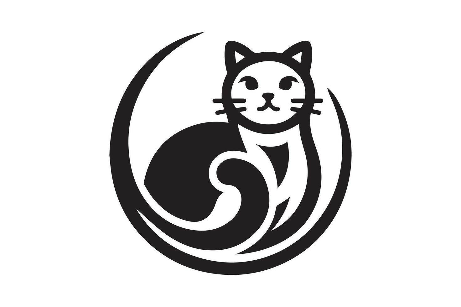 Cat logo Illustration, simple art style vector