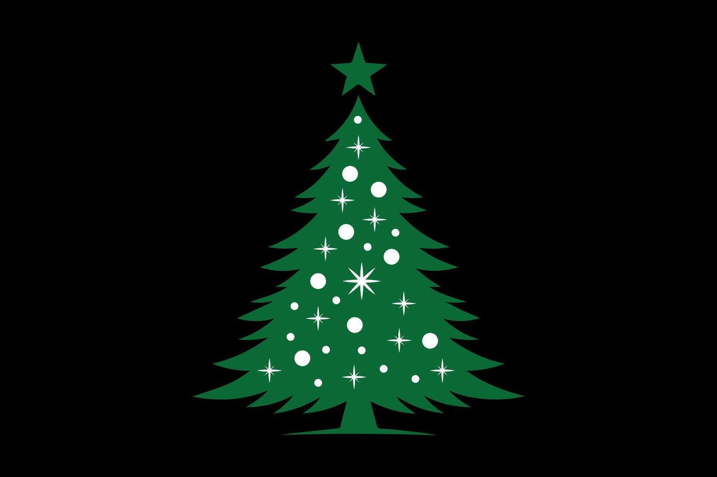 Christmas tree Illustration simple art style for free, eps download vector