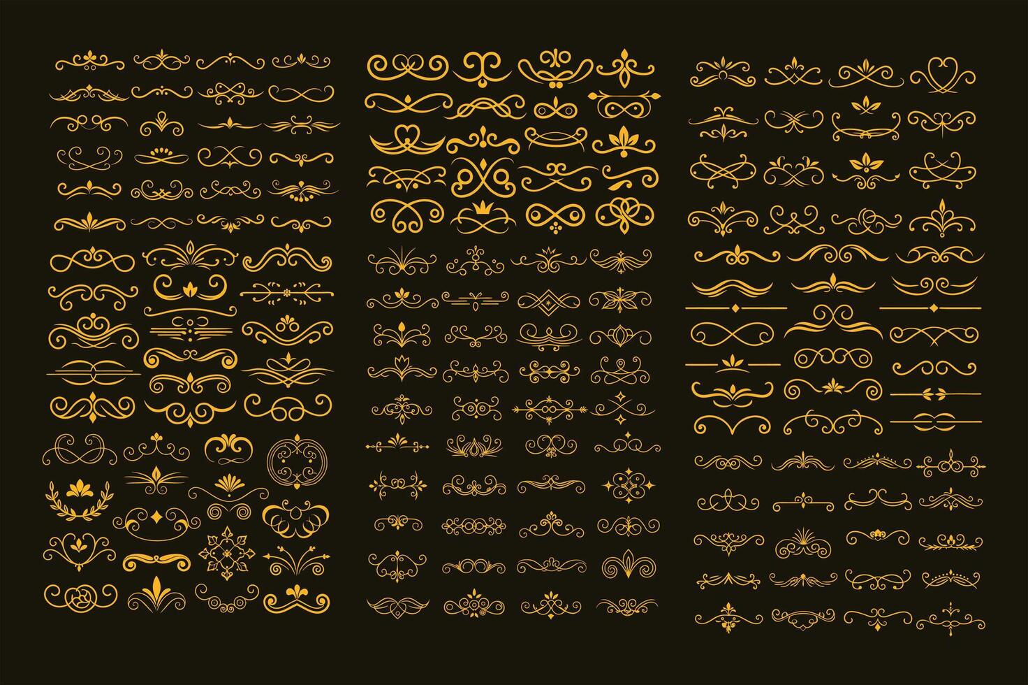Elegant luxury Calligraphic Golden Page Decoration Set vector