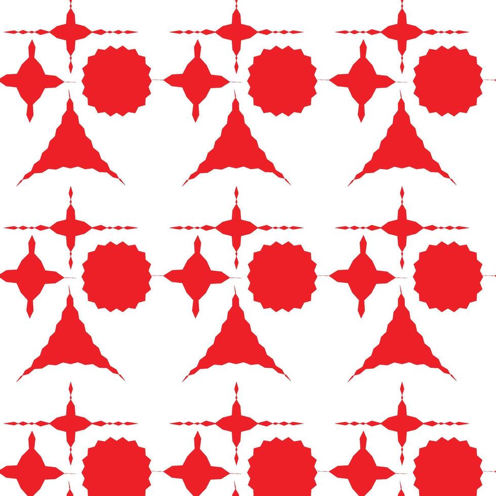 Minimalist Grid of Red Geometric Shapes on White Background vector