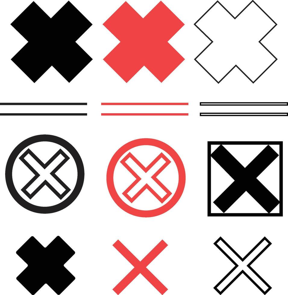 Minimalist Grid of Black and White Icons with Geometric Designs vector