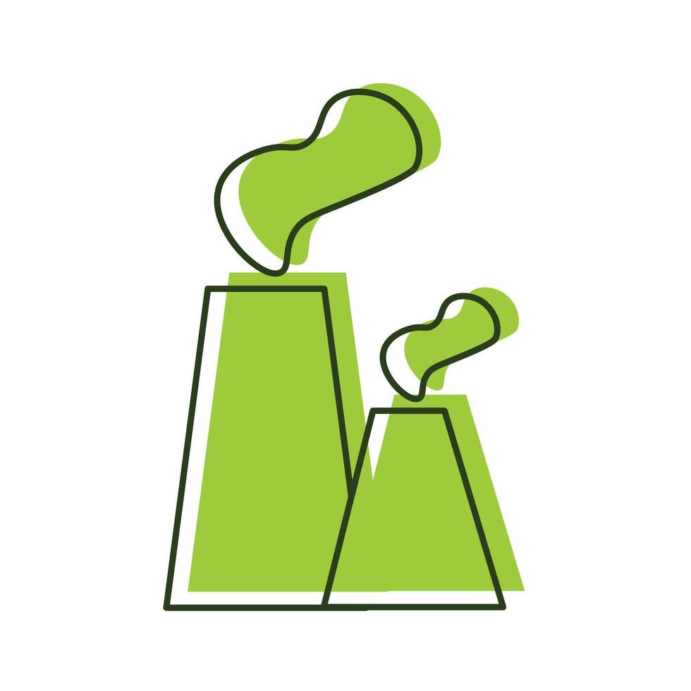 linear illustration of eco factory icon on a white background. vector