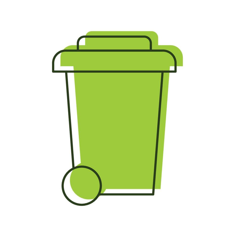 linear illustration of eco icon trash can on a white background. vector
