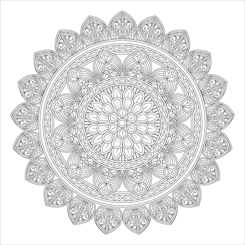 Detailed Mandala Coloring Designs for Adults Printable Patterns for Creative Expression vector