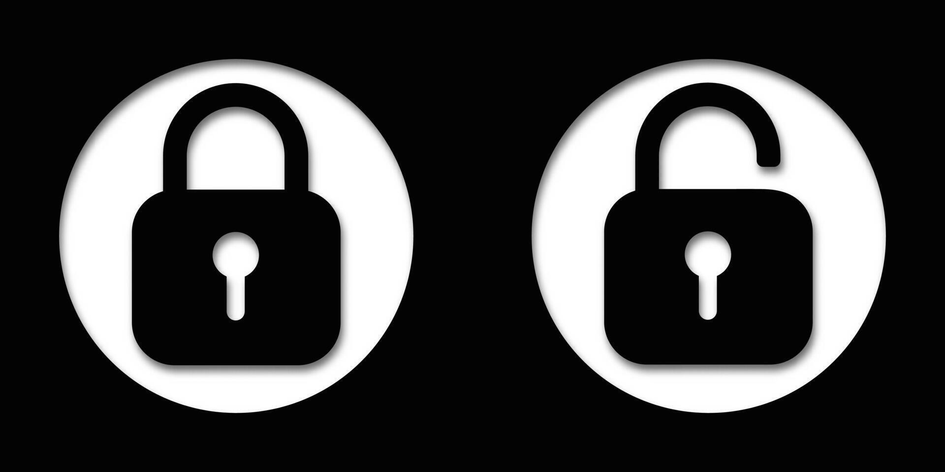 Set of padlock icons with locked and unlocked symbols. Safety and security concepts included. vector