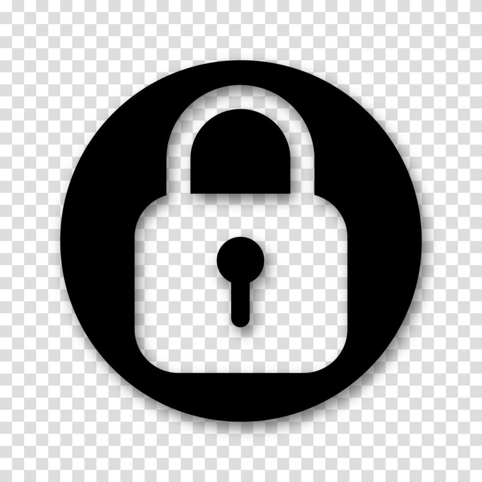 Lock icon showcasing reliability and safety. Padlock sign for secure and private themes. vector