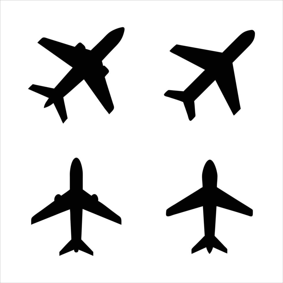 Clean Airplane Illustration Set vector