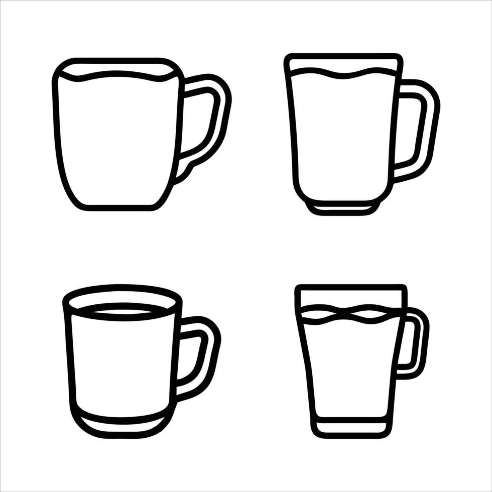 Clean Coffee Mug Illustration Set vector