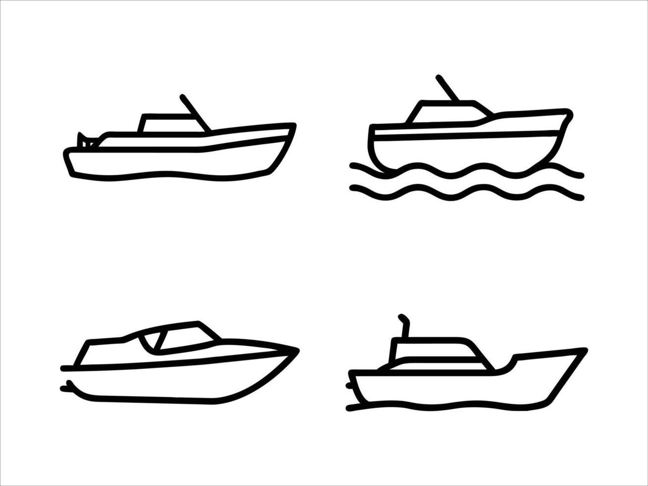 Minimalist Boat Designs in Black vector