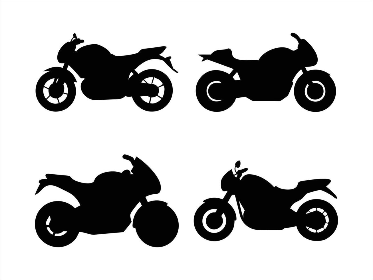 Motorcycle Silhouettes in Black vector