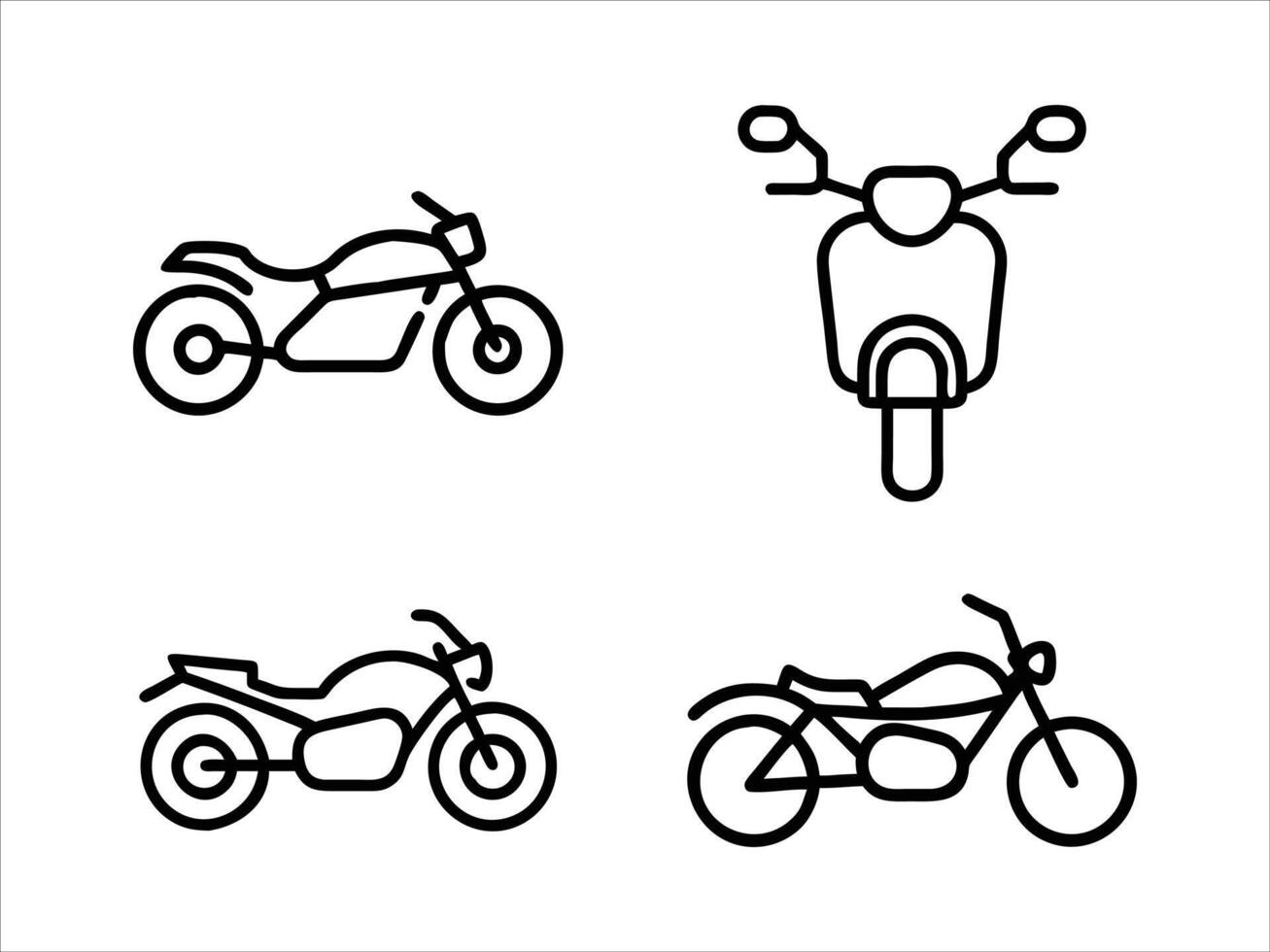 Minimalist Motorcycle Designs in Black vector
