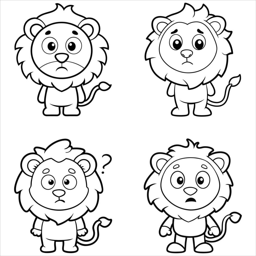 Lion confuse svg Design vector