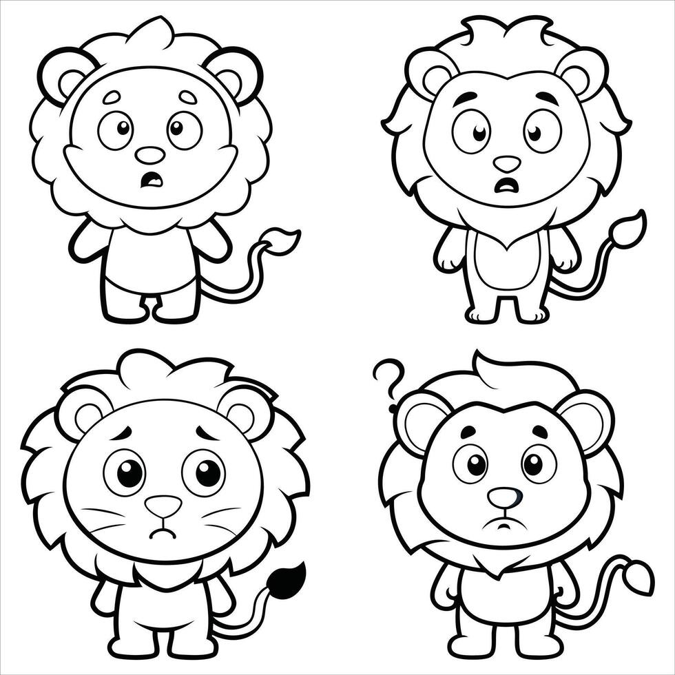 Lion Minimalist and Simple Silhouette vector