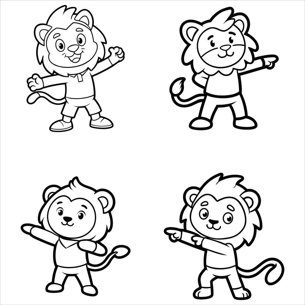 Lion dabbing dance svg Black and White Design vector