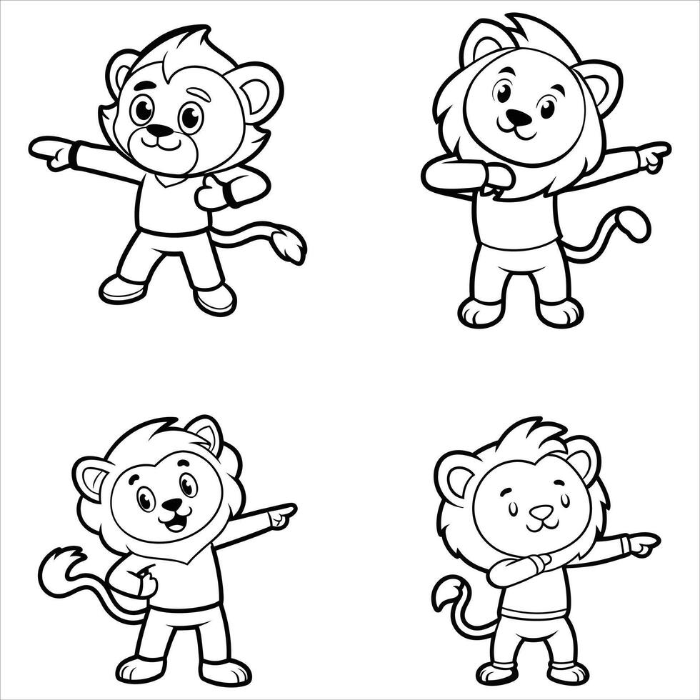Lion dabbing Cartoon svg Design vector