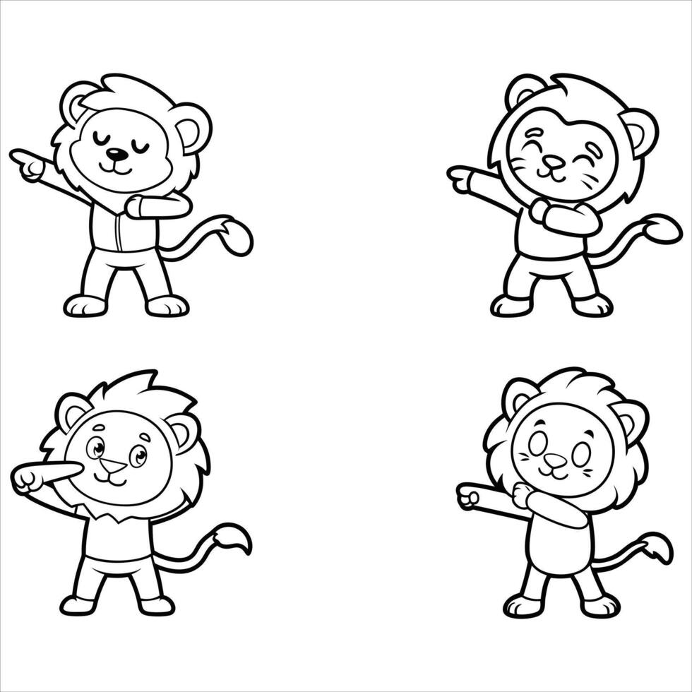 cartoon lion character Svg vector