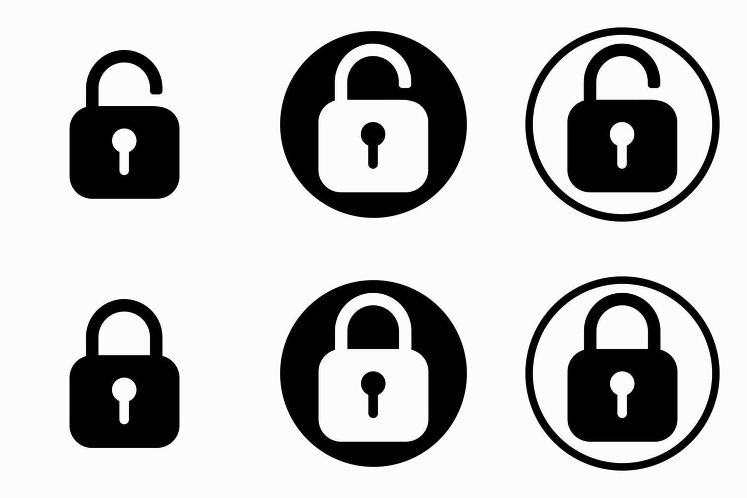 Set of padlock icons showcasing security. Safety symbols with open and closed locks. vector