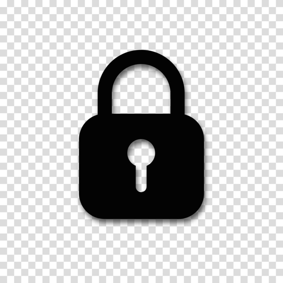 Lock icon illustrating security and privacy. Padlock marker for safety concepts. vector
