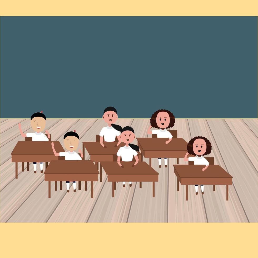 Student in the classroom vector
