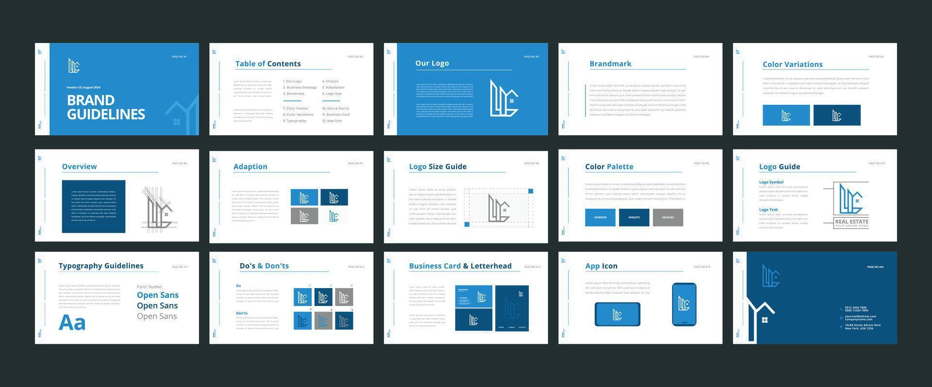 Real Estate Brand Guidelines Template vector