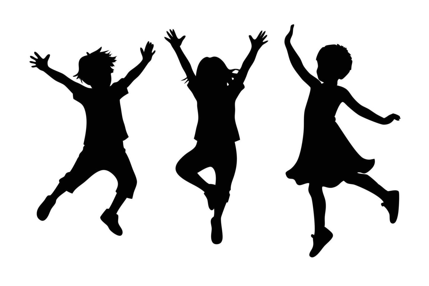 Celebrating Childhood with Fun Children Silhouettes vector
