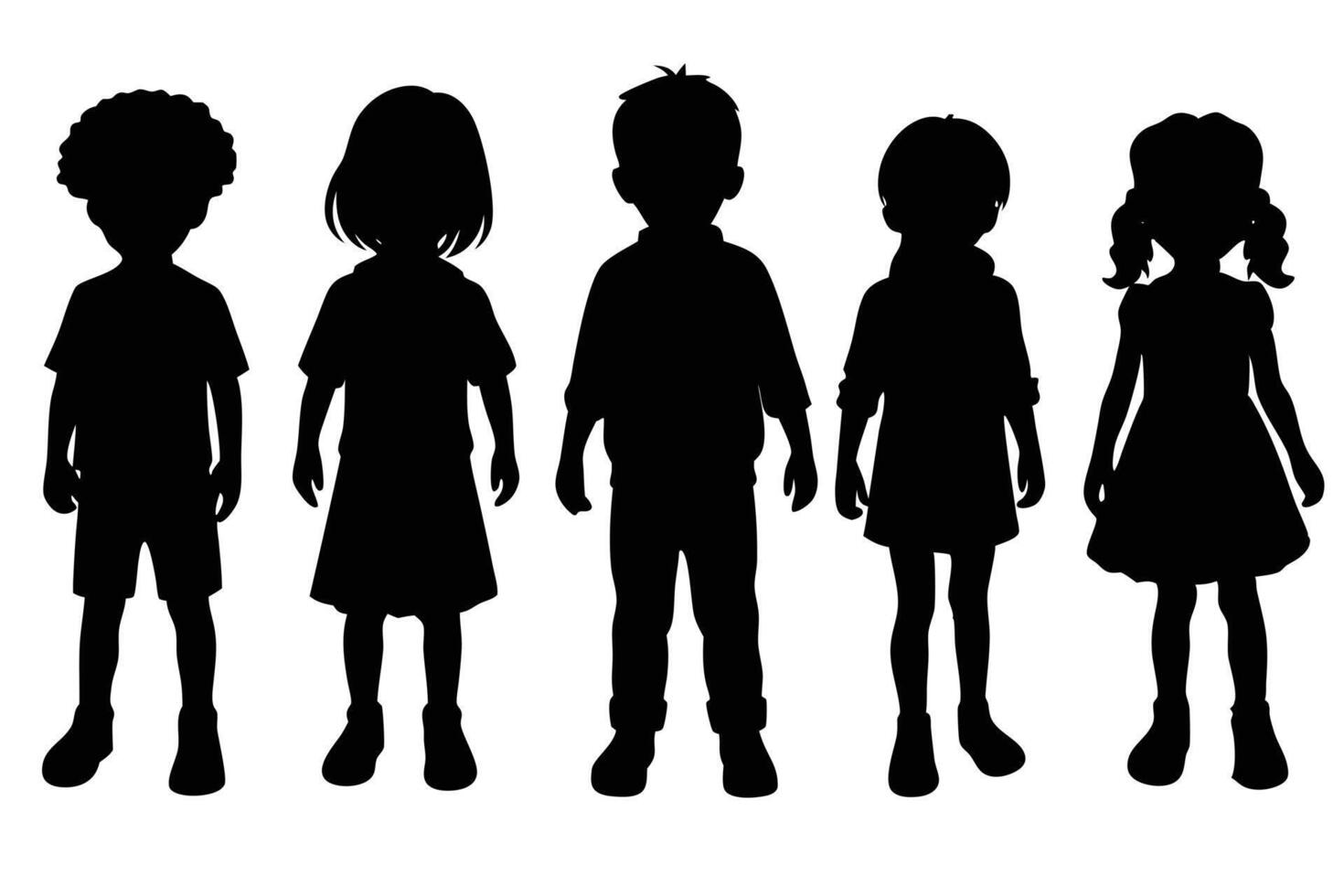 Vibrant Children Silhouettes for Home Decorations vector