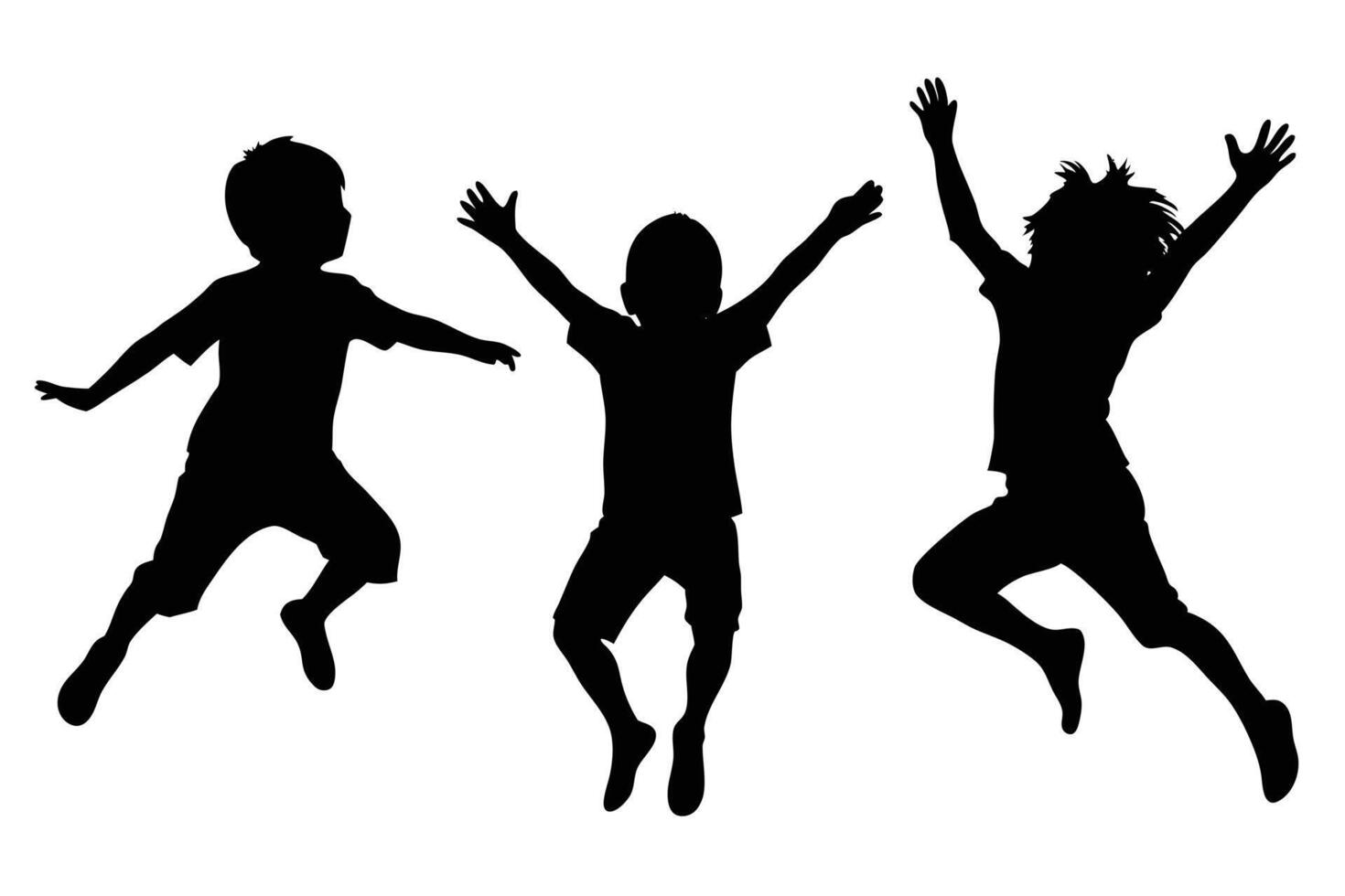 Kids at Play Captured in Beautiful Silhouettes vector