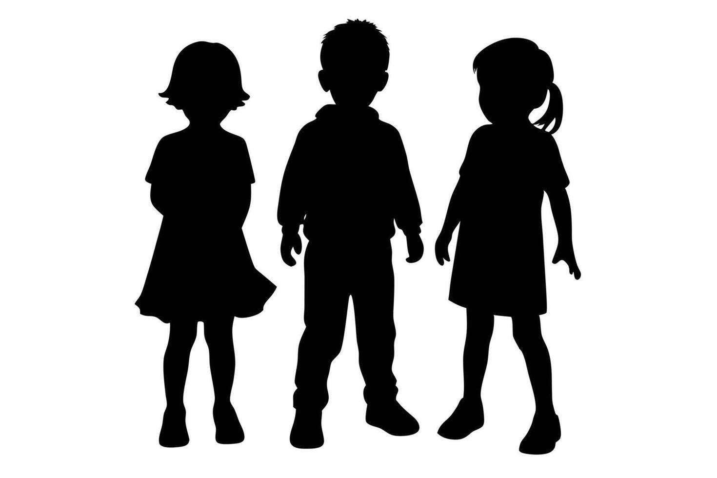 Simplifying Art Projects with Children Silhouettes vector