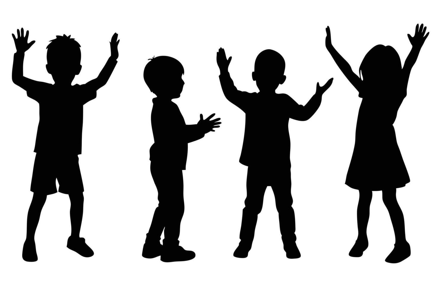 Artistic Uses of Children Silhouettes in Design vector