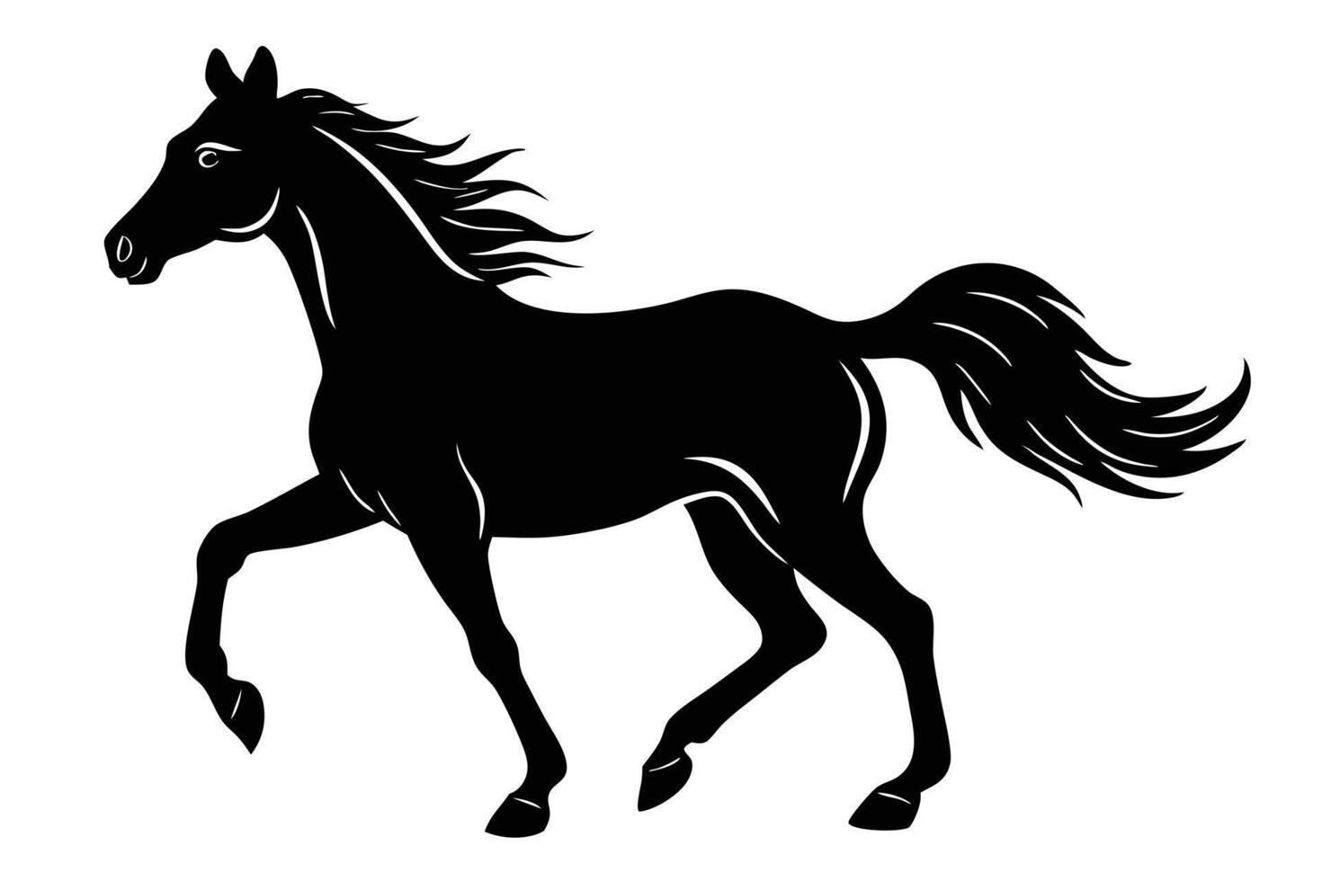 Popular Styles of Horse Silhouettes for Digital Art vector