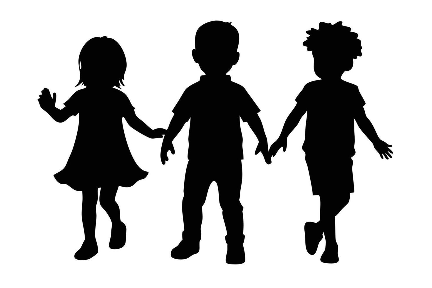 Create Nostalgia with Children Silhouettes vector