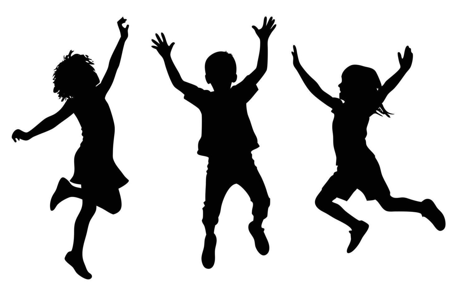 Nostalgic Children Silhouettes for Classic Artwork vector