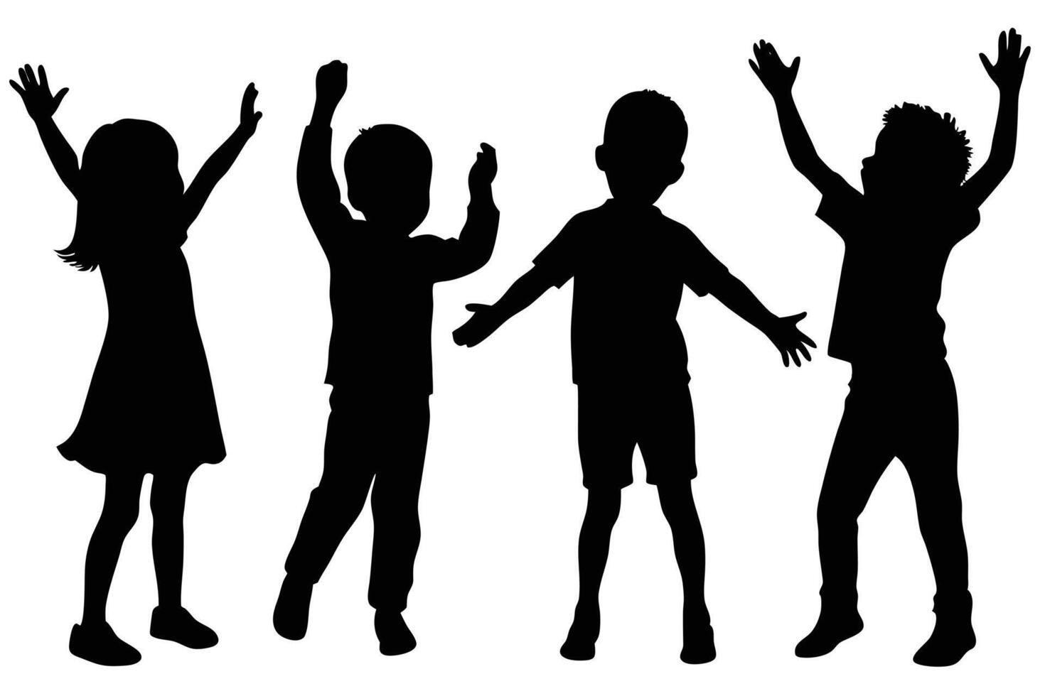 Unique Children Silhouettes for Personalized Gifts vector