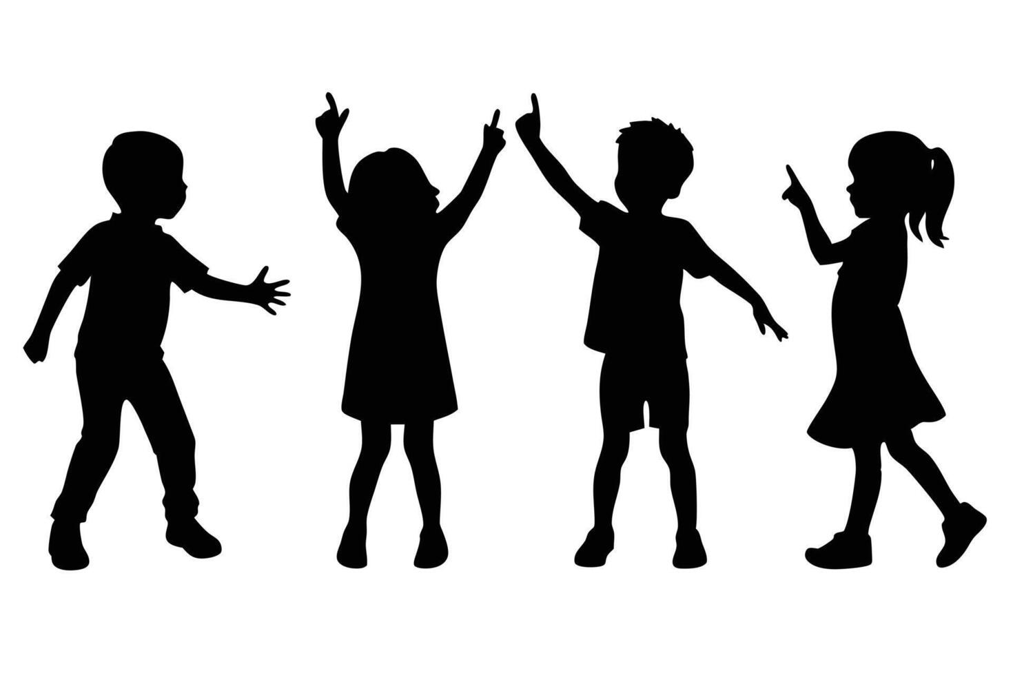Building Whimsy into Art with Children Silhouettes vector
