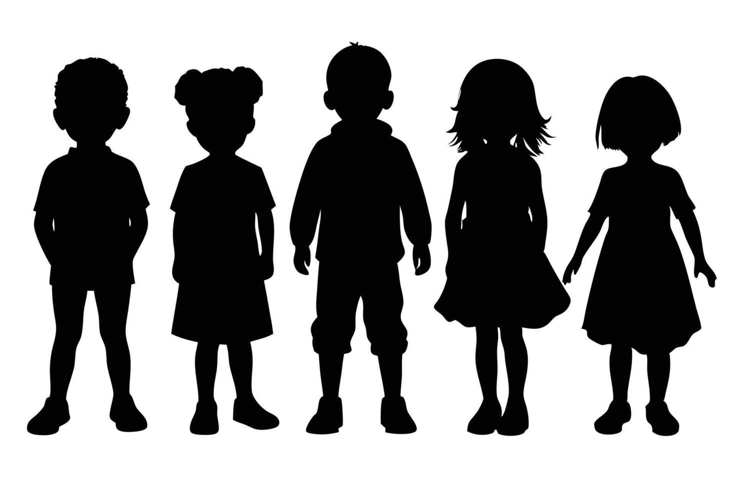 Whimsical Children Silhouettes for Art and Decor vector