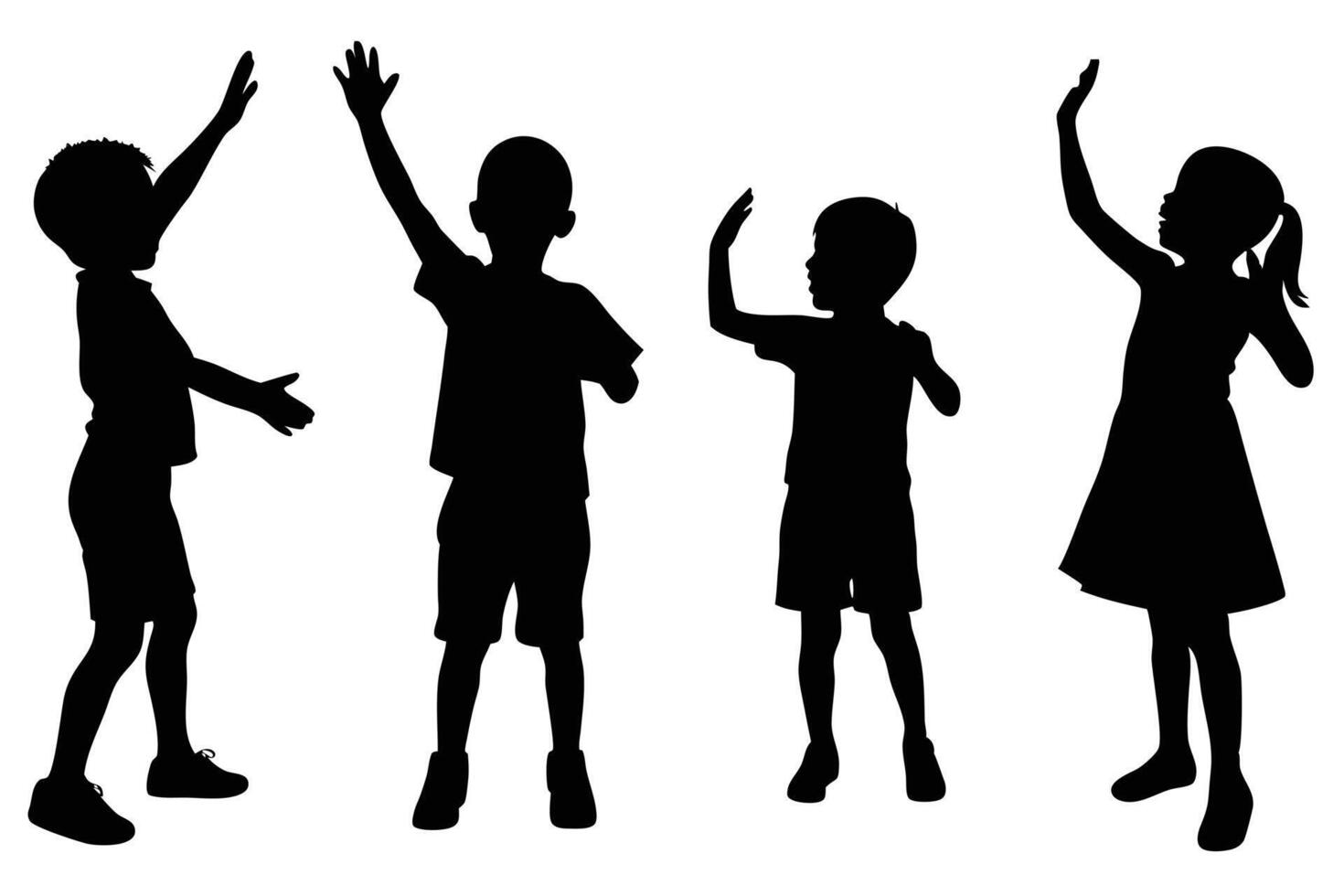 Timeless Children Silhouettes for Craft and Design vector
