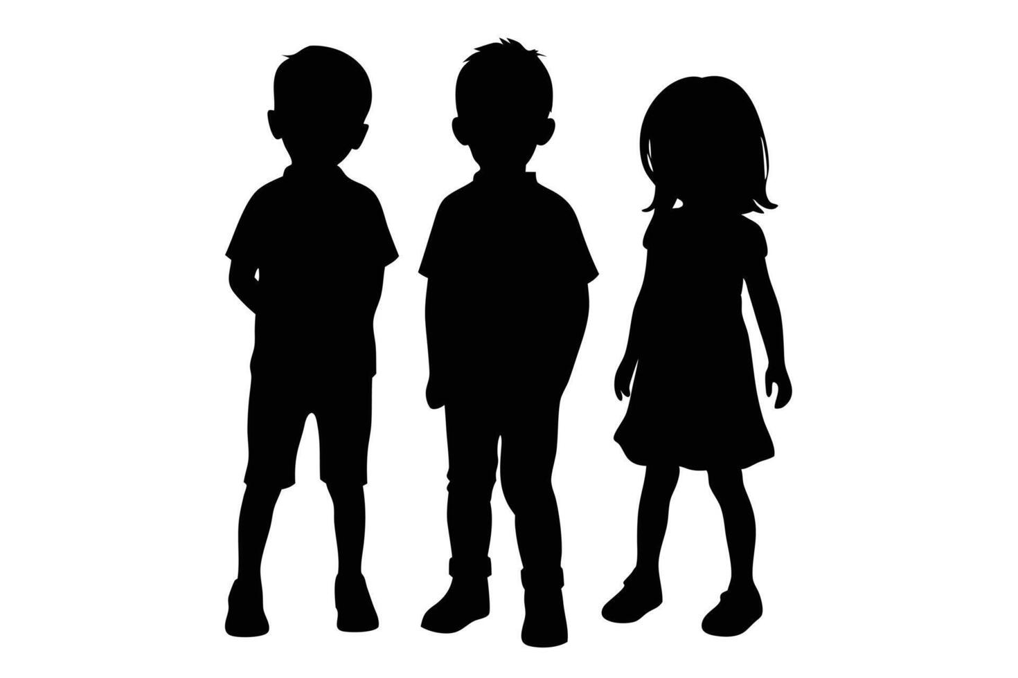 Artistic Children Silhouettes for Decorative Projects vector