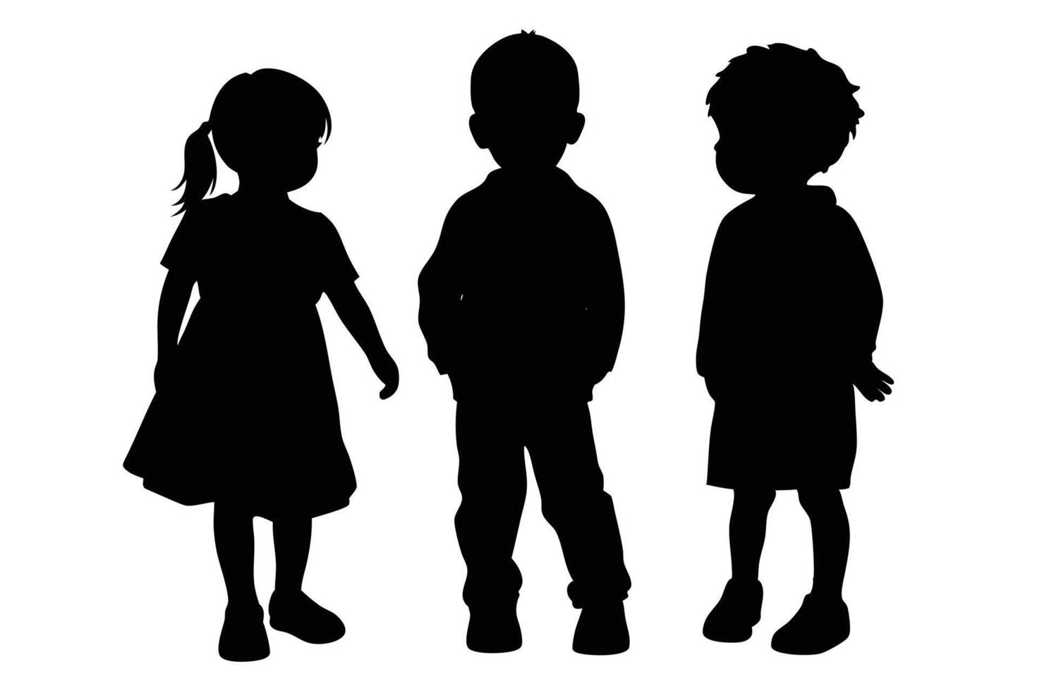 Beautiful Designs Featuring Children Silhouettes vector