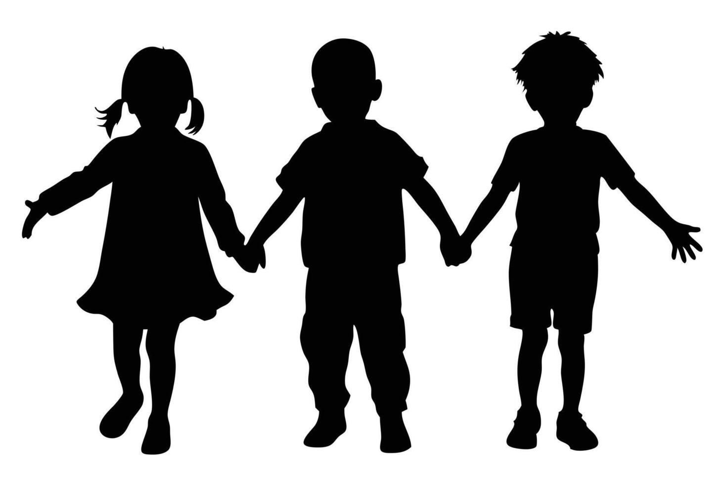 Captivating Children Silhouettes for Creative Artwork vector