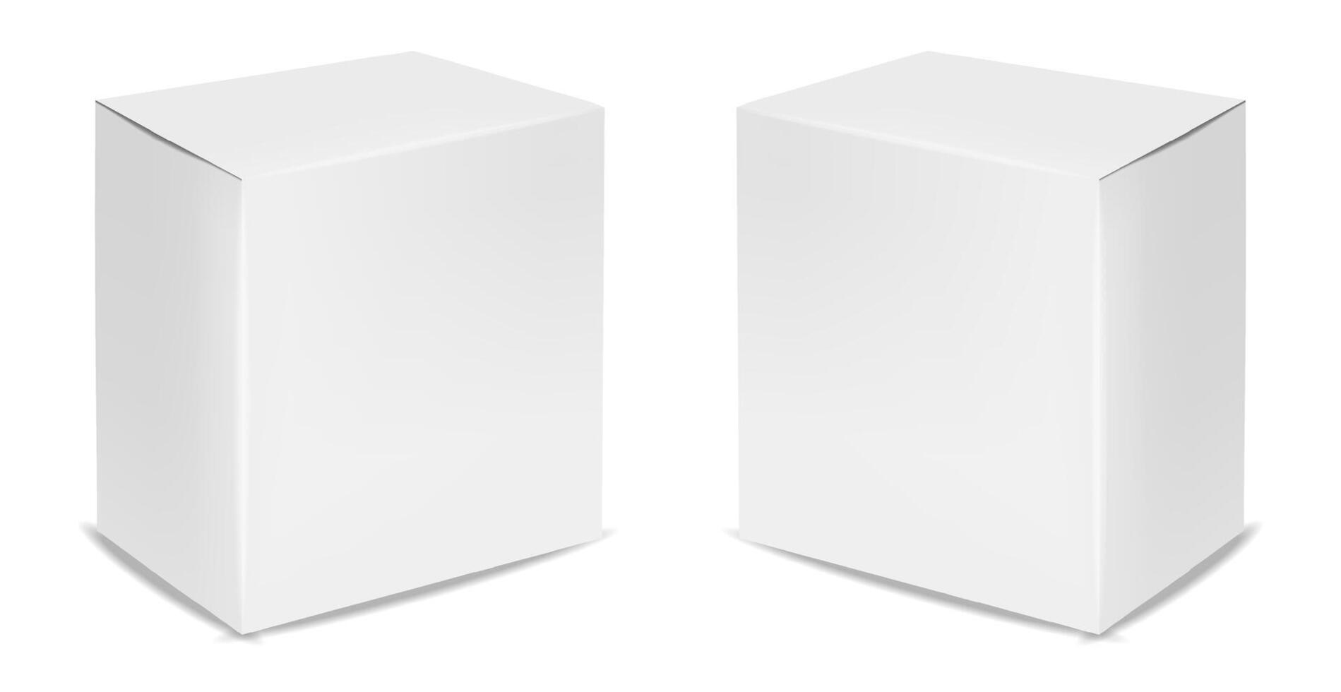 Isolated box packaging, realistic isolated white background vector