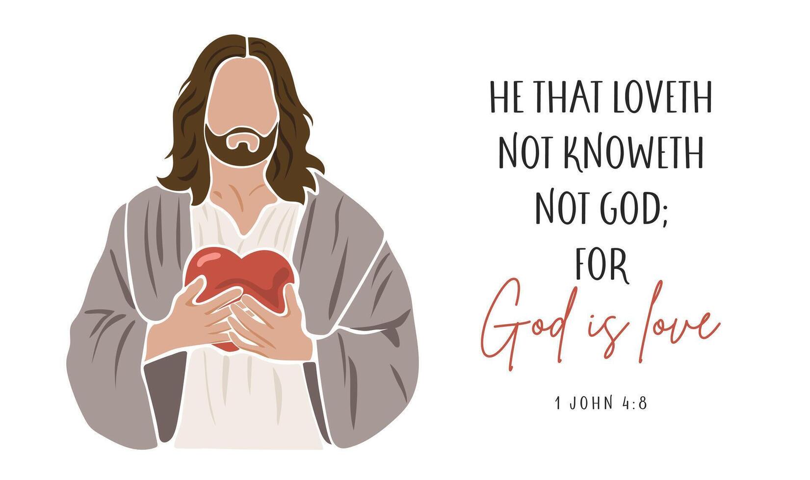Jesus with a heart in his hands vector