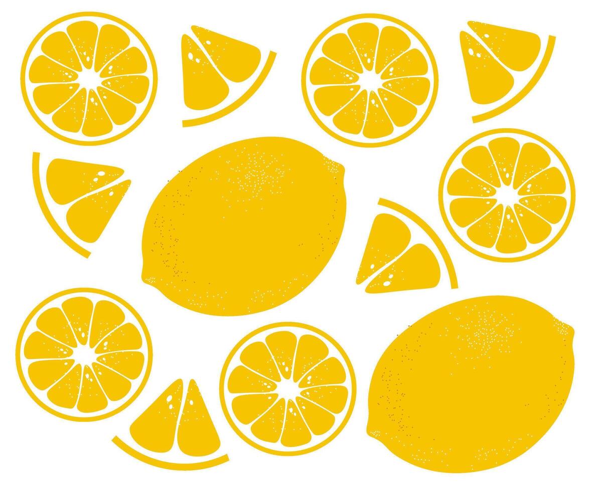 Lemon pattern, citrus background, simple flat design vector