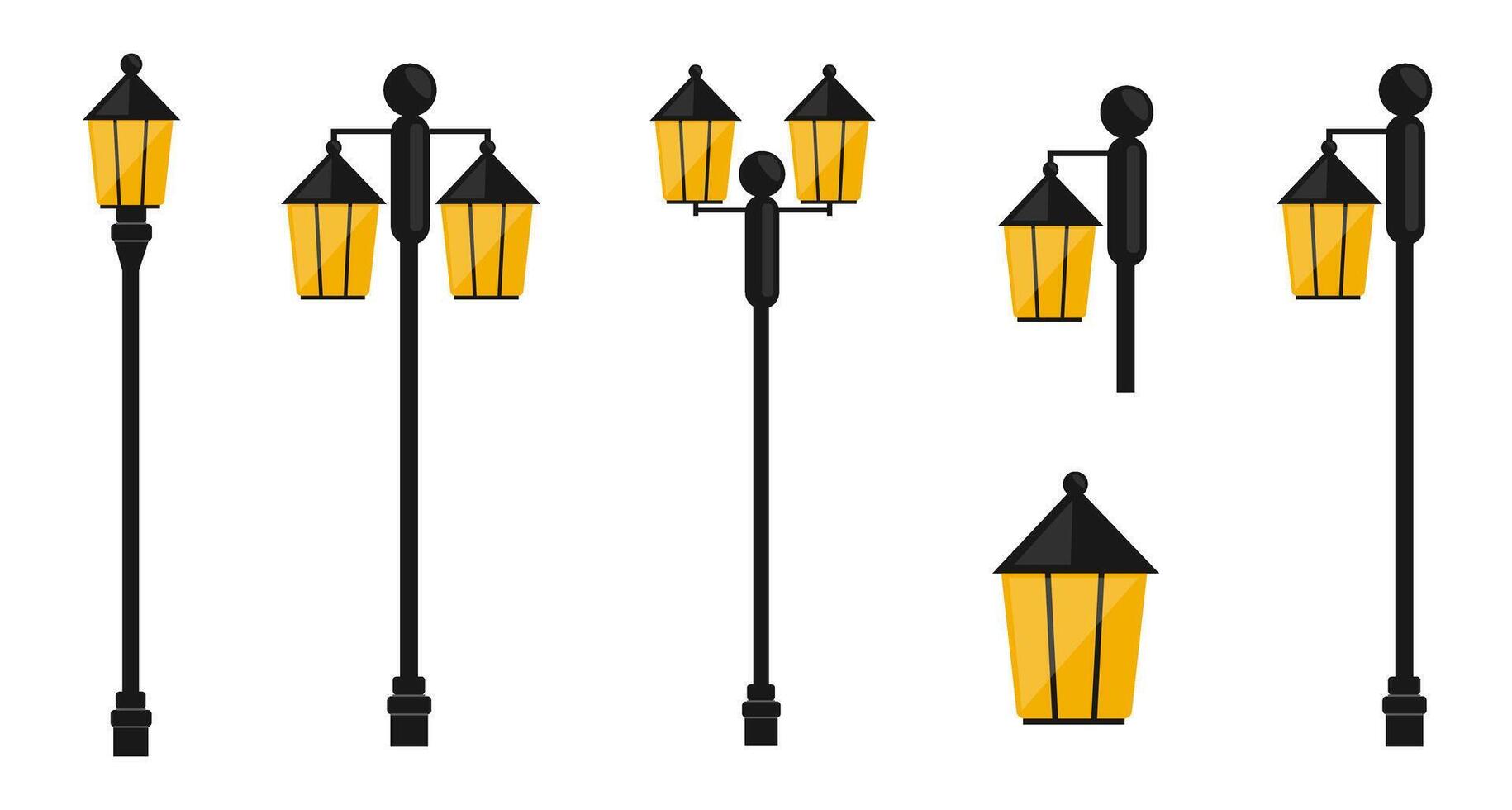 Lights set, isolated, cartoon vector