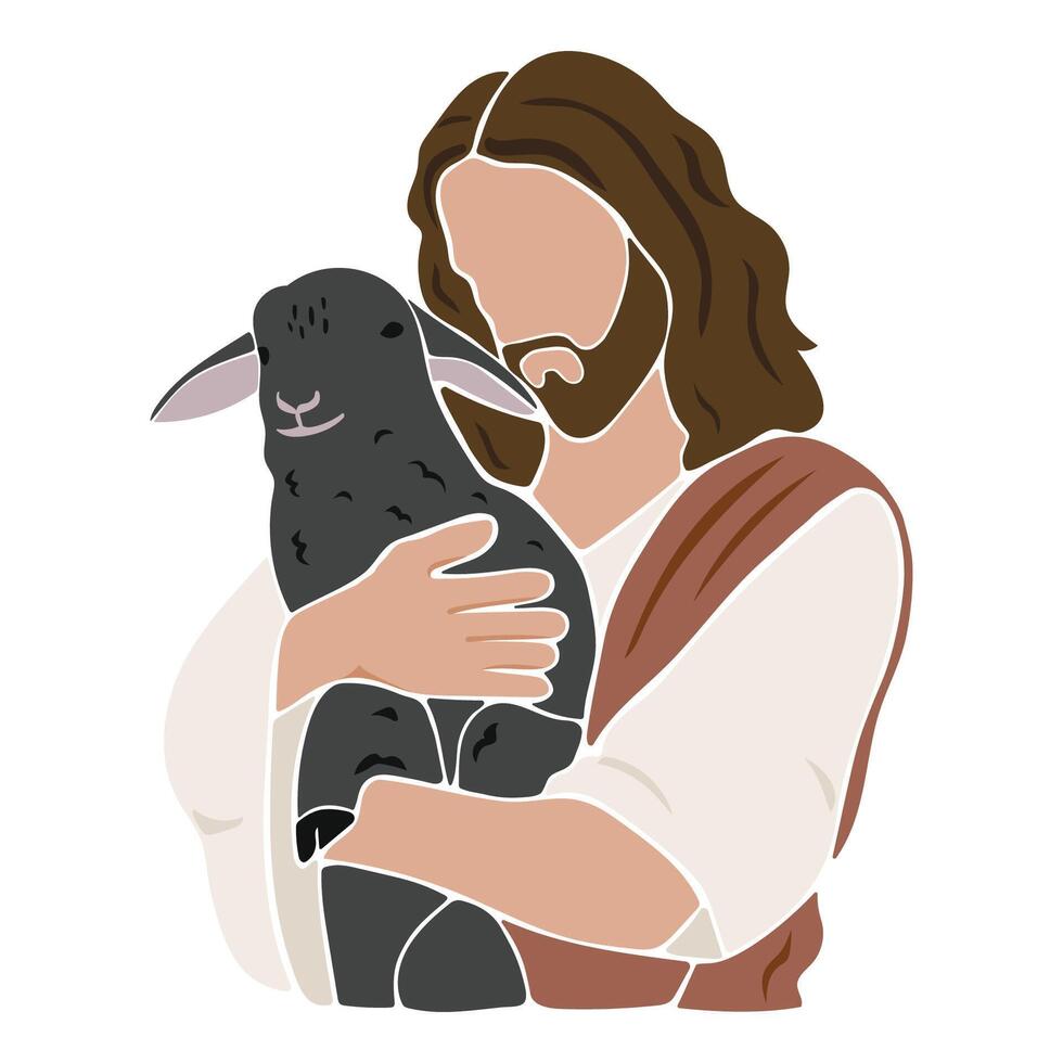 Jesus the good shepherd, love Jesus vector