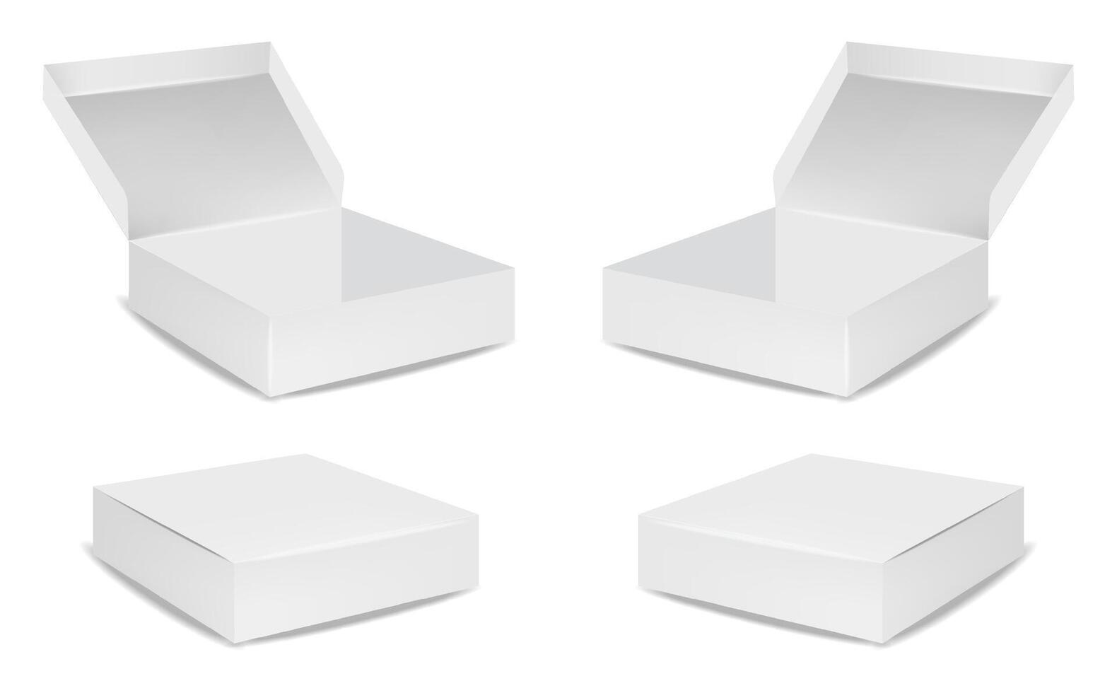 Isolated box packaging, realistic isolated white background, package vector