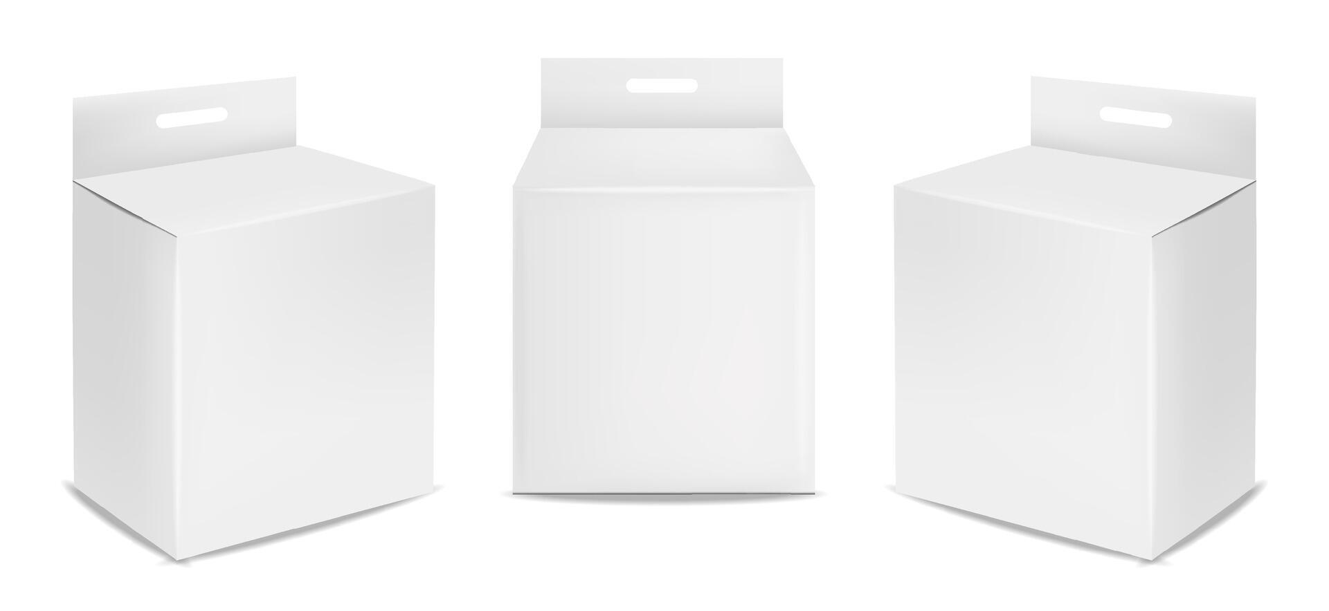 Isolated box packaging, realistic isolated white background, realistic vector